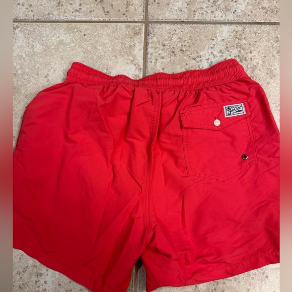 Men’s Red Polo Ralph Lauren Swim Trunks - Picture 2 of 3